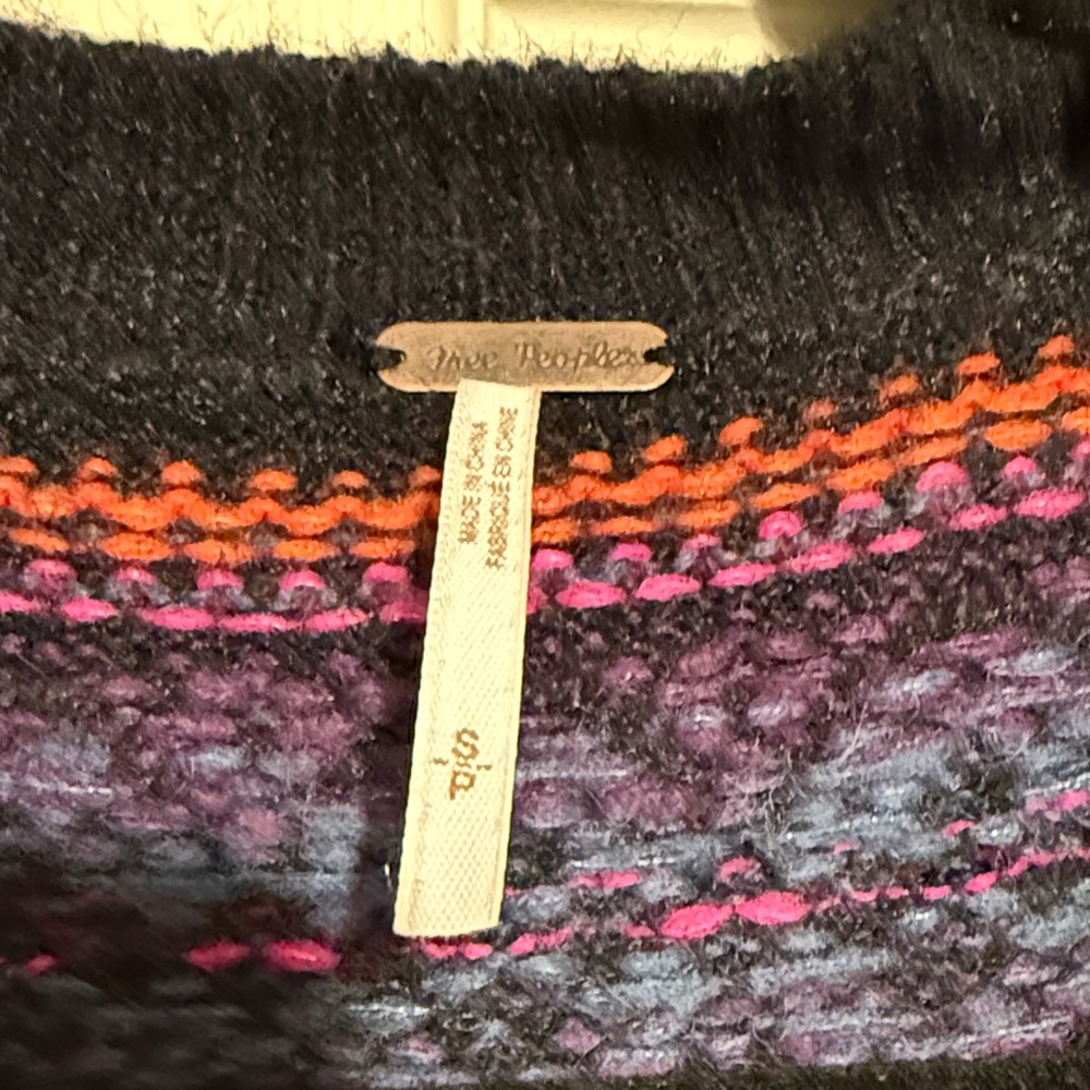 Free People Black Patterned Wolf Pack Sweater - Picture 2 of 6